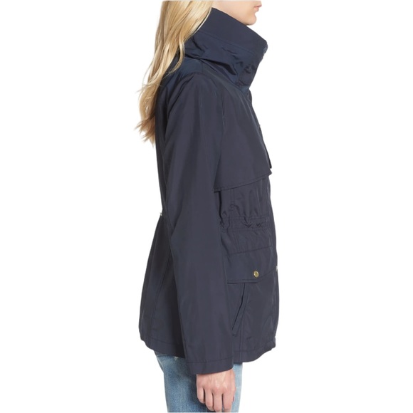 COLE HAAN Water Repellent Hooded Parka in Indigo Blue - NWT - Size Large - Picture 2 of 6